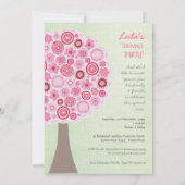 30歳の誕生日デザイナーピンクツリー招待状 招待状 (裏面)