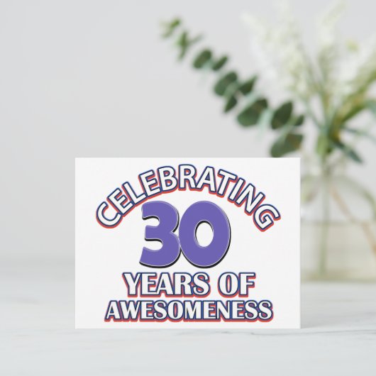 30歳の誕生日デザインとギフト ポストカード (スタンド正面)