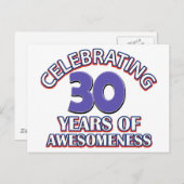 30歳の誕生日デザインとギフト ポストカード (正面/裏面)