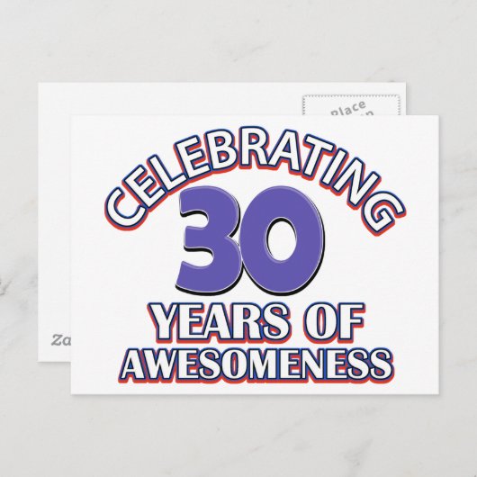 30歳の誕生日デザインとギフト ポストカード (正面/裏面)