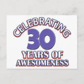 30歳の誕生日デザインとギフト ポストカード (正面)
