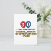 30歳の誕生日デザイン ポストカード (スタンド正面)
