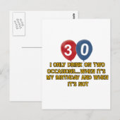 30歳の誕生日デザイン ポストカード (正面/裏面)