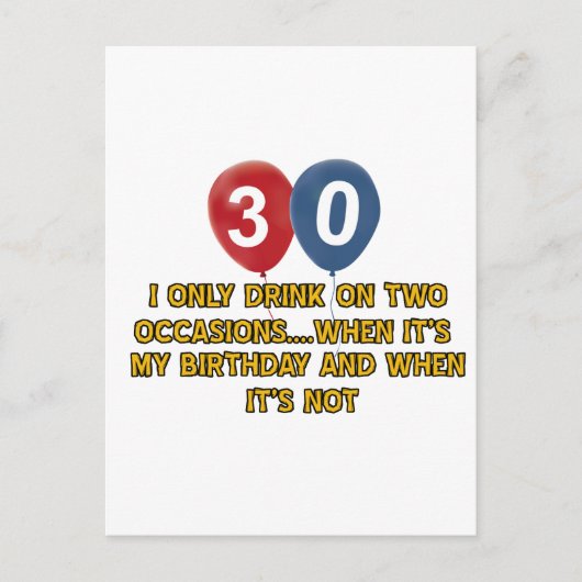 30歳の誕生日デザイン ポストカード (正面)