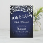 30歳の誕生日デニムダイヤモンドジェムダイヤモンド 招待状 (スタンド正面)