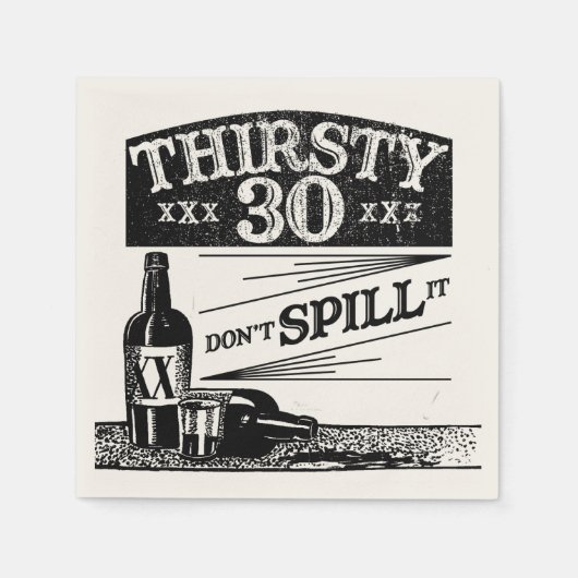 30歳の誕生日ナプキンス スタンダードカクテルナプキン (正面)