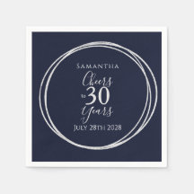 30歳の誕生日ネイビーシルバー応援30歳のパーティー