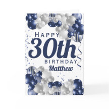 30歳の誕生日ネイビーバルーン