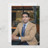 30歳の誕生日ネイビーブルー金ゴールドバルーン 招待状 (裏面)