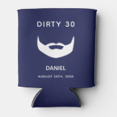 30歳の誕生日ネイビー青い白ひげ男性おもしろい 缶クーラー (正面)