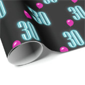 30歳の誕生日ネオン風船 ラッピングペーパー (ロールコーナー)