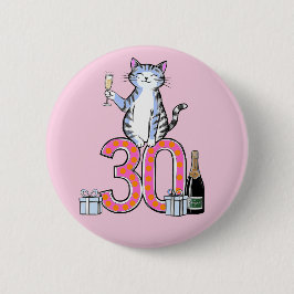 30歳の誕生日ネコお祝い30年30歳 缶バッジ