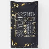 30歳の誕生日バナー- 30年(時間と秒) 横断幕 (縦)