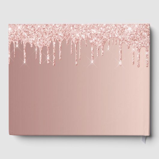 30歳の誕生日バラ金ゴールドグリッターピンクバルーンフォント ゲストブック (裏面)