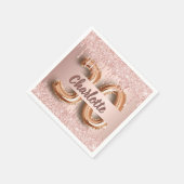 30歳の誕生日バラ金ゴールドグリッター名 スタンダードカクテルナプキン (角)