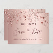 30歳の誕生日バラ金ゴールドスター赤面日付を保存 ポストカード (正面/裏面)