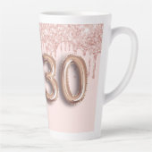 30歳の誕生日バラ金ゴールドピンクのフォトドリップ カフェラテマグ (右)