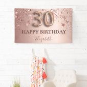 30歳の誕生日バラ金ゴールドピンク星バルーンスクリプト 横断幕 (インサイチュ)