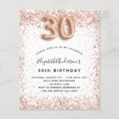 30歳の誕生日バラ金ゴールドホワイトバジェット招待 チラシ (正面)