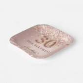 30歳の誕生日バラ金ゴールド赤面ピンク名 ペーパープレート (傾斜あり)