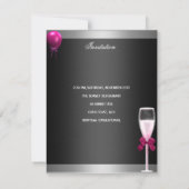 30歳の誕生日バルーズシャンパンシルバーピンク 招待状 (裏面)