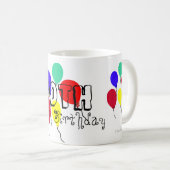 30歳の誕生日バルーン 年齢を祝う コーヒーマグカップ (正面右)