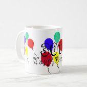 30歳の誕生日バルーン 年齢を祝う コーヒーマグカップ (正面左)