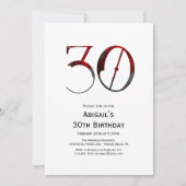 30歳の誕生日パリ、エッフェルタワー、赤風船 招待状 (正面)