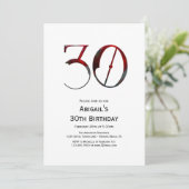 30歳の誕生日パリ、エッフェルタワー、赤風船 招待状 (スタンド正面)