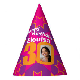 30歳の誕生日パーソナライズされた写真スター名hat パーティーハット
