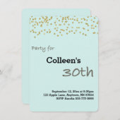 30歳の誕生日パーソナライズされた金ゴールドグリッター招待状 招待状 (正面/裏面)