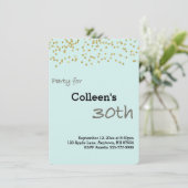 30歳の誕生日パーソナライズされた金ゴールドグリッター招待状 招待状 (スタンド正面)
