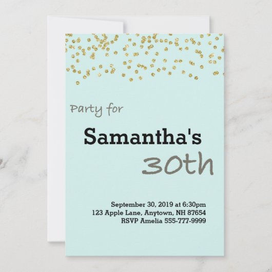 30歳の誕生日パーソナライズされた，パステルカラーズ 招待状 (正面)