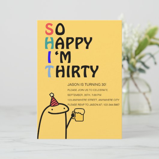 30歳の誕生日パーティおもしろいーだから 招待状 (スタンド正面)