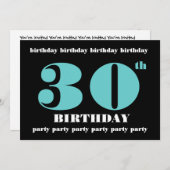 30歳の誕生日パーティの招待状テンプレート 招待状 (正面/裏面)