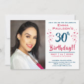 30歳の誕生日パーティの招待状（写真あり） 招待状 (正面)