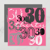 30歳の誕生日パーティの招待状 招待状 (正面/裏面)