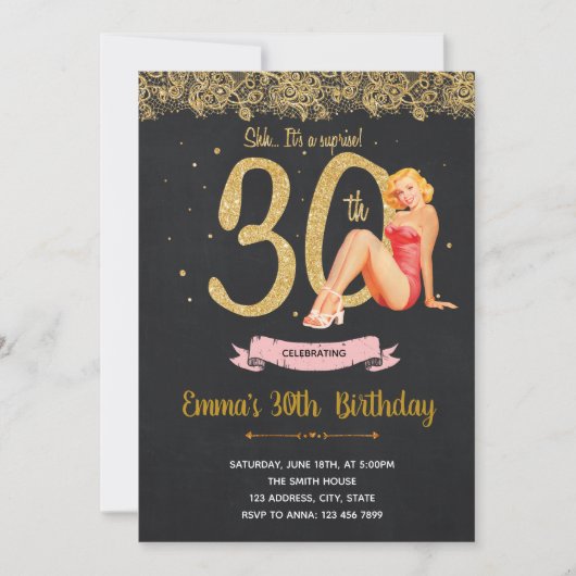 30歳の誕生日パーティの招待状 招待状 (正面)