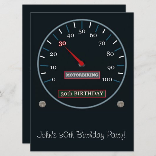 30歳の誕生日パーティの招待状 招待状 (正面/裏面)