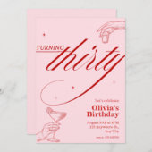 30歳の誕生日パーティの招待状 招待状 (正面/裏面)