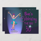 30歳の誕生日パーティの招待状-気のあるそぶりをしたとサシー 招待状 (正面/裏面)