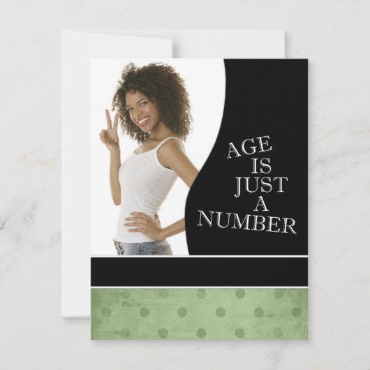 30歳の誕生日パーティの招待状(緑) 招待状 (正面)