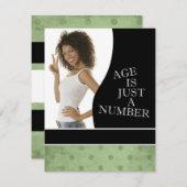 30歳の誕生日パーティの招待状(緑) 招待状 (正面/裏面)