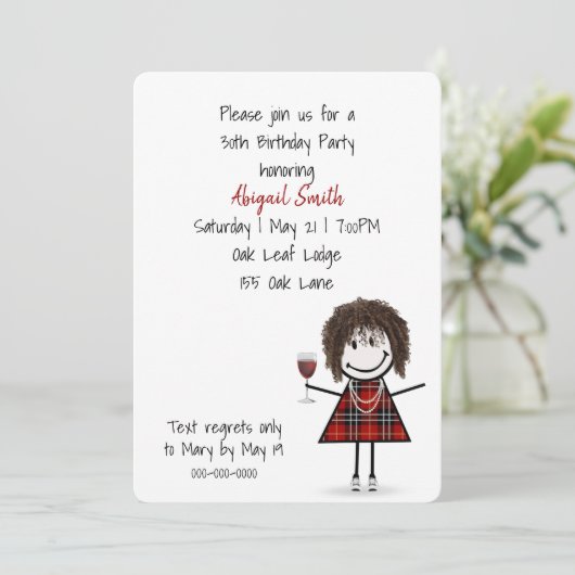 30歳の誕生日パーティーとワイン 招待状 (スタンド正面)