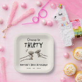 30歳の誕生日パーティーに手書き応援 ペーパープレート (パーティー)