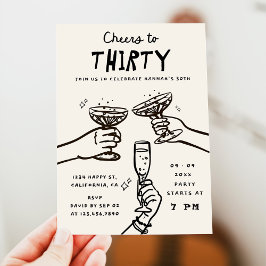 30歳の誕生日パーティーに手書き応援 招待状