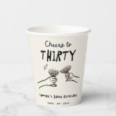 30歳の誕生日パーティーに手書き応援 紙コップ (裏面)