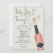 30歳の誕生日パーティーに招待します!三十路フラワーを満開に! 招待状 (正面)