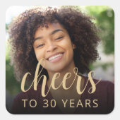 30歳の誕生日パーティーの写真 乾杯 スクエアシール (正面)