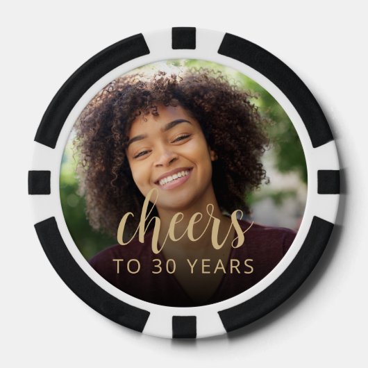 30歳の誕生日パーティーの写真 乾杯 ポーカーチップ (正面)
